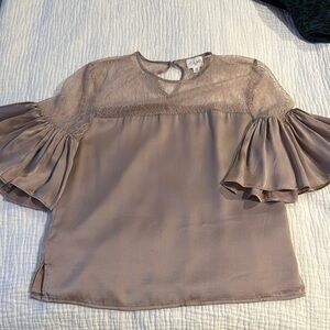Cami NYC Lace Trim Blouse - Taupe